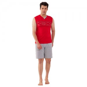 Пижама мужская с шортами Relax Mode. Цвет: красный