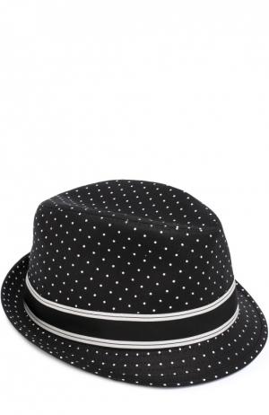 Хлопковая шляпа трилби с узором Polka Dot Dolce & Gabbana. Цвет: черный