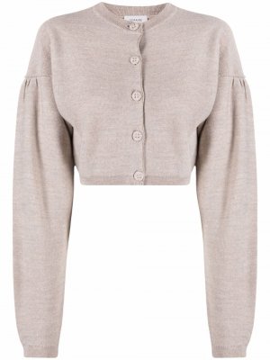 Cropped round-neck cardigan Lemaire. Цвет: бежевый