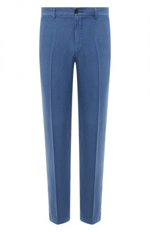 Льняные брюки 120% Lino. Цвет: голубой