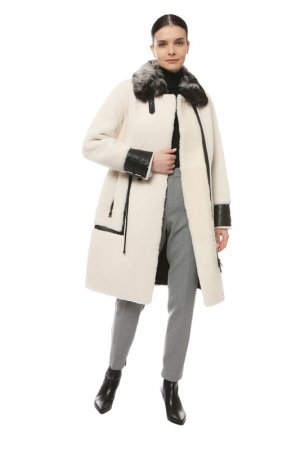 Шуба Virtuale Fur Collection. Цвет: white, black