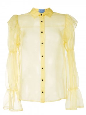 Прозрачная блузка Souffle Macgraw. Цвет: желтый