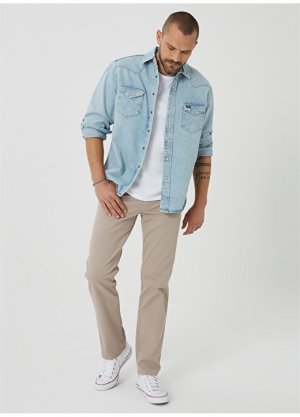 Прямые голубые мужские брюки чинос с нормальной талией Wrangler