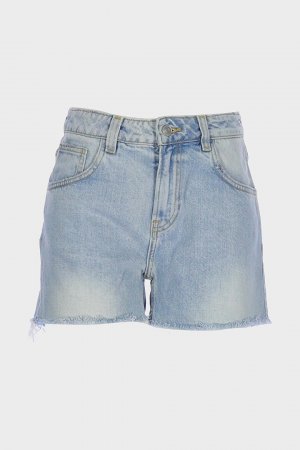 Голубые джинсовые шорты Regular Waist Cut Out C 4534-086 CROSS JEANS