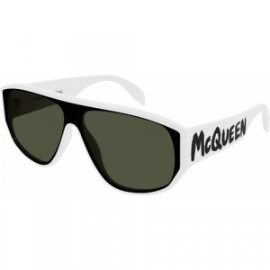 Солнцезащитные очки , черный, белый Alexander McQueen. Цвет: черный