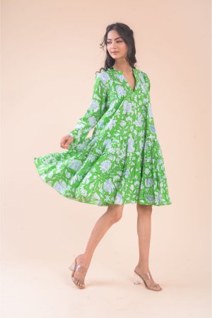 Зеленое мини-платье Lobster's с цветочным принтом , зеленый Dream