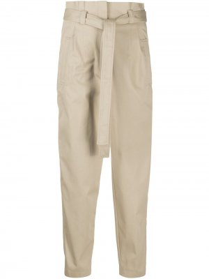 Зауженные брюки с поясом Alberta Ferretti. Цвет: нейтральные цвета