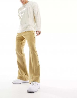 Элегантные расклешенные брюки из смесовой шерсти с завышенной талией ASOS