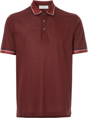 Полосатая рубашка-поло Cerruti 1881. Цвет: красный