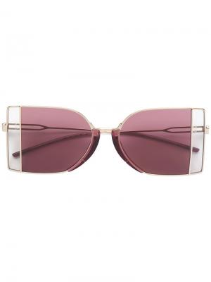 Солнцезащитные очки в металлической оправе Calvin Klein 205W39nyc. Цвет: золотистый