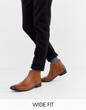Кожаные ботинки челси для широкой стопы KG by Kurt Geiger-Светло-коричневый Geiger