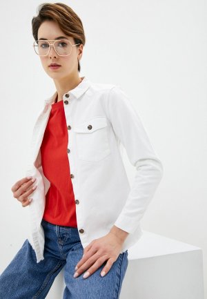 Рубашка джинсовая Jacqueline de Yong. Цвет: белый