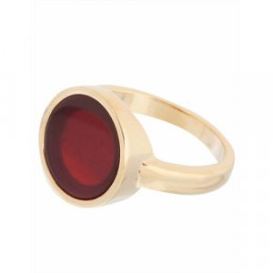 Кольцо помолвочное , агат, размер 18, красный Lotus Jewelry. Цвет: красный