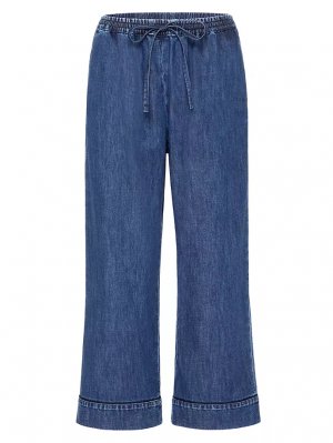 Укороченные брюки из хлопка шамбре , синий Valentino Garavani