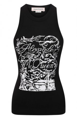 Хлопковая майка Alexander McQueen. Цвет: чёрно-белый