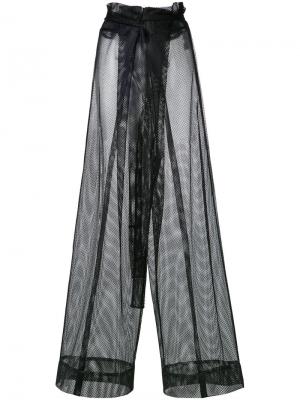 Сетчатые расклешенные брюки Demoo Parkchoonmoo. Цвет: черный
