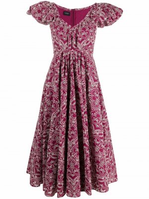 Платье миди с английской вышивкой Giambattista Valli. Цвет: розовый