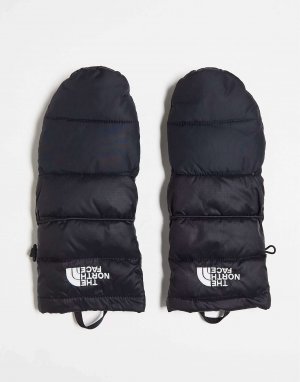 Чёрные утепленные пуховые рукавицы-конверитбале Nuptse The North Face