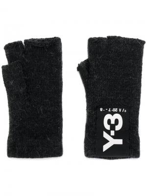 Перчатки-митенки Y-3. Цвет: чёрный