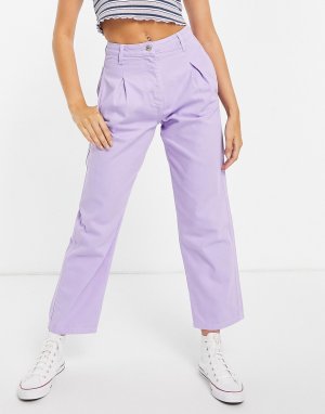Лавандовые джинсовые брюки для офиса бочкообразного кроя -Фиолетовый цвет Bolongaro Trevor