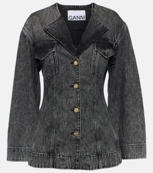 Джинсовая куртка Ganni, черный GANNI