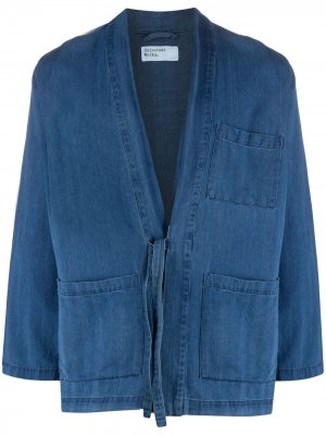 Джинсовая куртка-рубашка с завязками Universal Works. Цвет: синий