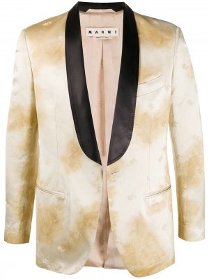 Пиджак-смокинг контрастными лацканами Marni. Цвет: нейтральные цвета