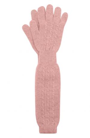 Удлиненные перчатки из кашемира Kashja` Cashmere. Цвет: розовый