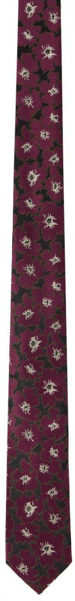 Темно-красный галстук с цветочным принтом Dries Van Noten