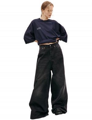 Черные широкие джинсы VETEMENTS