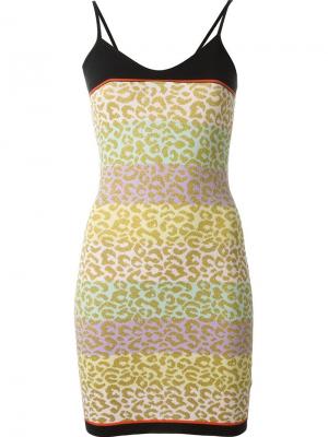 Леопардовое платье в полоску Sibling. Цвет: многоцветный
