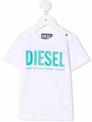 Футболка с логотипом Diesel Kids. Цвет: белый