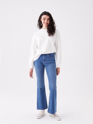 Расклешенные женские джинсовые брюки , среднее индиго родео LCW Jeans
