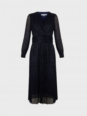 Плиссированное платье металлизированного цвета Josiah, чернильный Gerard Darel
