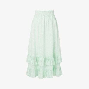 Хлопковая юбка миди Jane с оборками , цвет floral mist mint By Malina