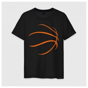 Мужская футболка хлопок Баскетбольный мяч Нет бренда. Цвет: черный