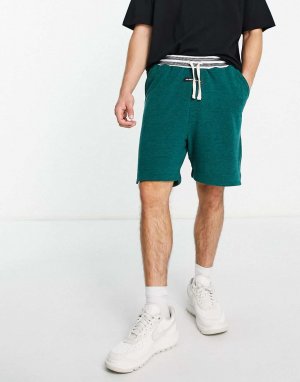 Комбинированные шорты из джерси зеленого флиса тедди The Couture Club