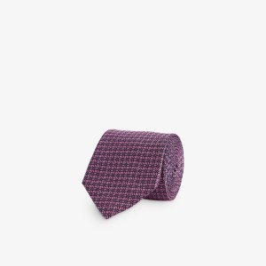 Шелковый галстук с графичным принтом , розовый Lanvin