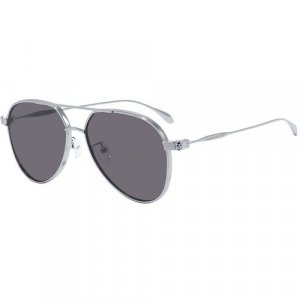 Солнцезащитные очки , серебряный, бесцветный Alexander McQueen. Цвет: бесцветный/прозрачный