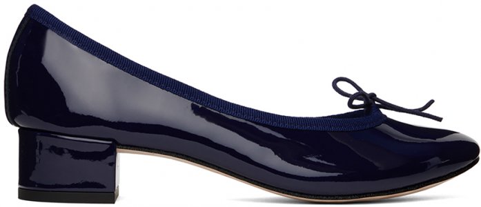 Темно-синие туфли на каблуках Camille Repetto