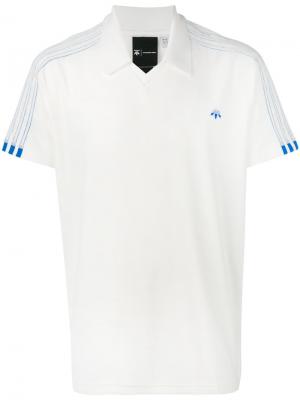 Велюровая рубашка-поло с логотипом Adidas Originals By Alexander Wang. Цвет: белый