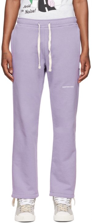 Пурпурные брюки для отдыха с вышивкой Saintwoods