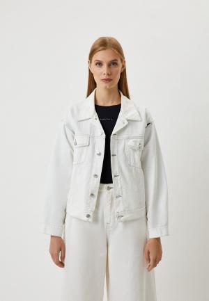 Куртка джинсовая MM6 Maison Margiela. Цвет: белый