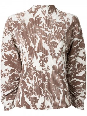 Блузка с длинными рукавами и цветочным принтом Goen.J. Цвет: белый