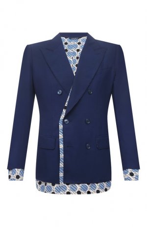 Хлопковый пиджак Dolce & Gabbana. Цвет: синий