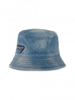 Джинсовая шляпа-ведро , синий Prada
