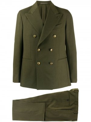 Костюм с двубортным пиджаком Gabriele Pasini. Цвет: зеленый