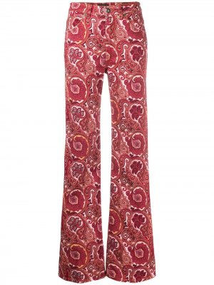Расклешенные джинсы с принтом пейсли Etro. Цвет: красный