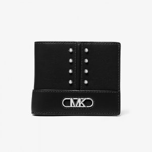 Бумажник Astor Studded Leather, черный Michael Kors