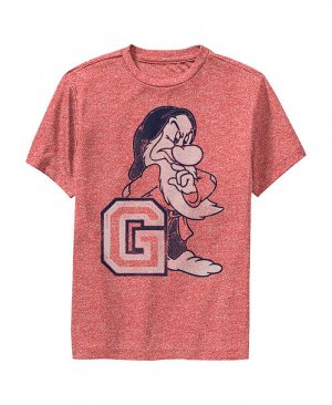 Спортивная футболка Grumpy для мальчиков Белоснежка и семь гномов , красный Disney
